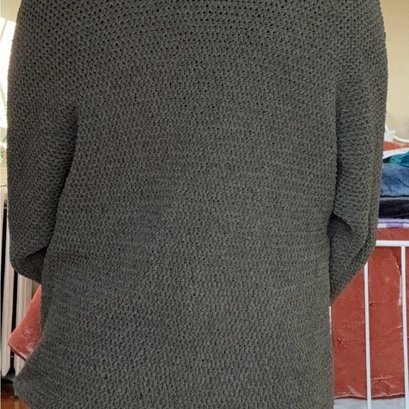 Derek Heart Earthy Green Cardigan Sweater with Relaxed Fit and Shawl Collar - Picture 8 of 8